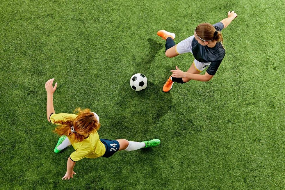 Two players on the soccer field