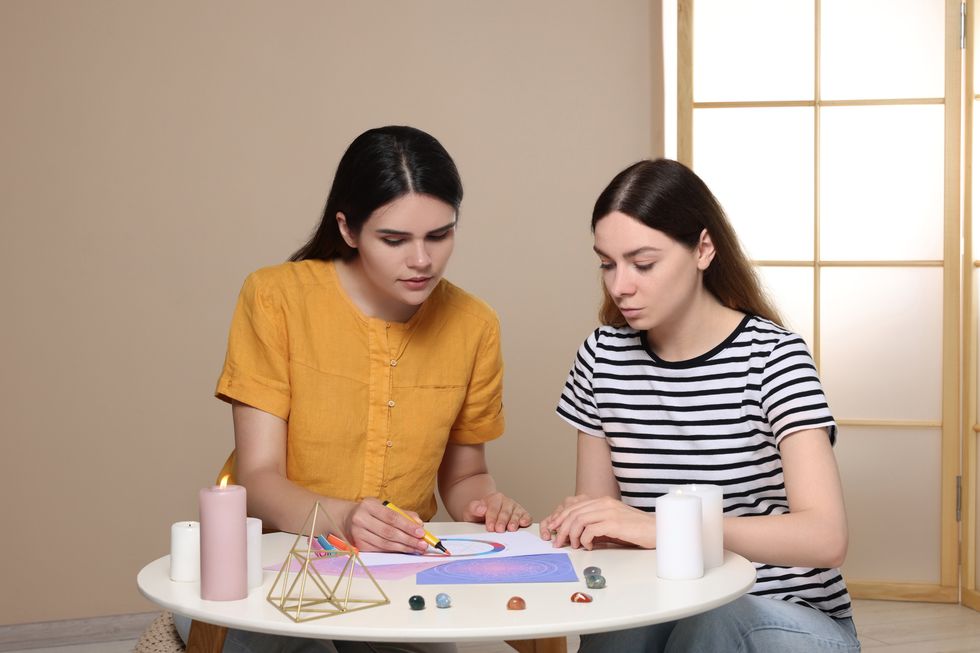 Two women sitting at a table