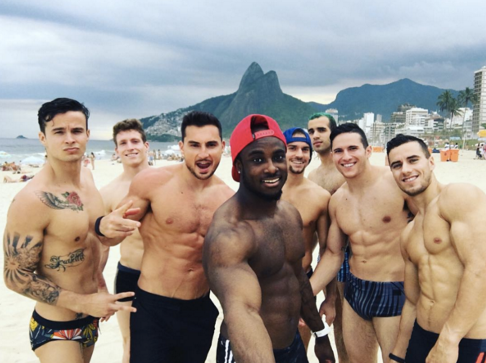 U.S. Men's Gymnastics team in Brazil