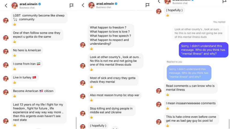 \u200bArad Winwin via Instagram\u200b DMs