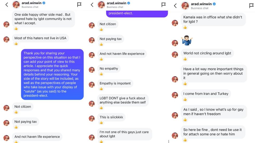 \u200bArad Winwin via Instagram\u200b DMs