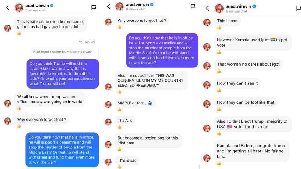 \u200bArad Winwin via Instagram\u200b DMs