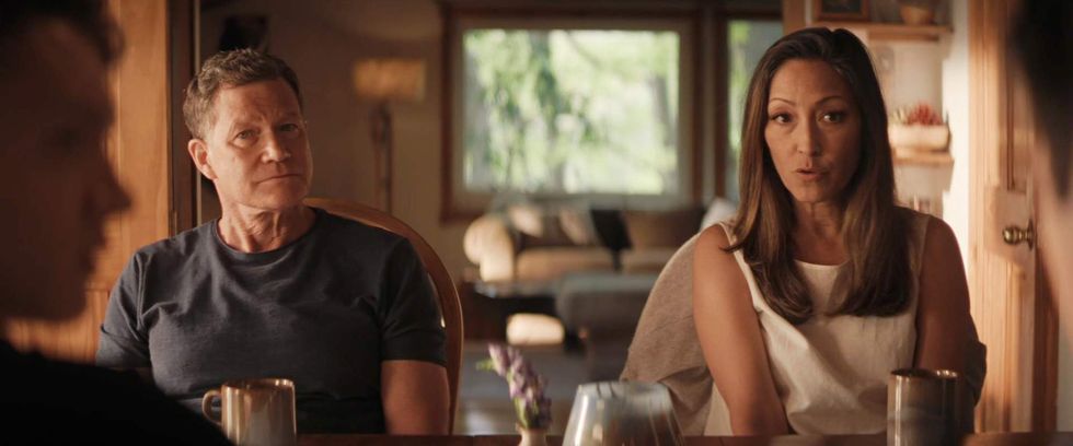 \u200bDavid and Yuna Hollander in 'Heated Rivalry' episode 6.