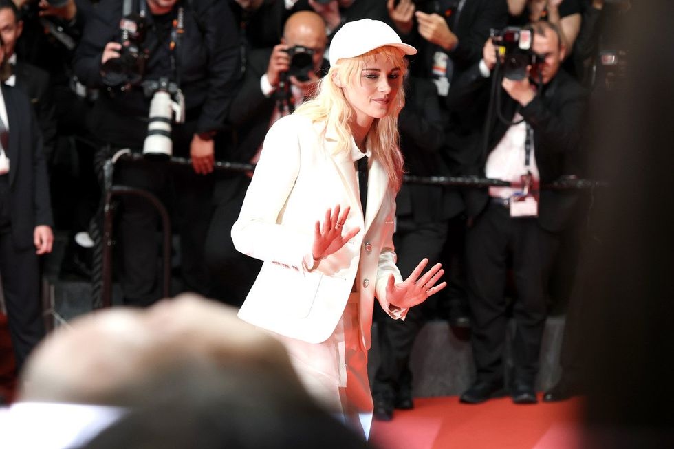 \u200bKristen Stewart attends the "Bono: Stories Of Surrender" red carpet at the 78th annual Cannes Film Festival at Palais des Festivals on May 16, 2025 in Cannes, France.