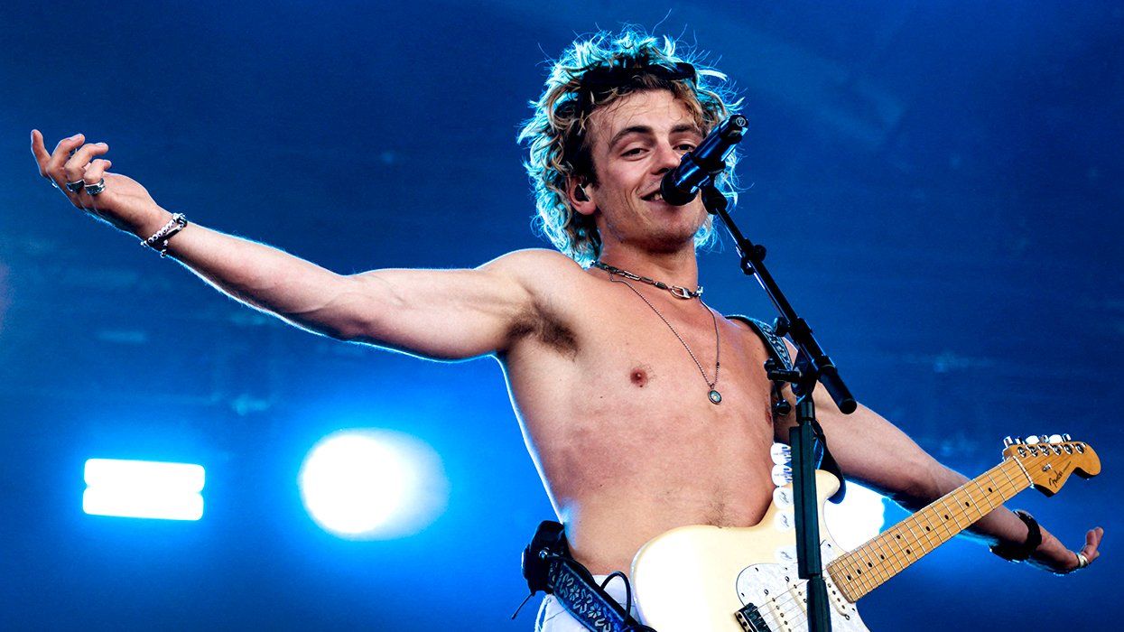 US actor and lead singer of The Driver Era music duo Ross Lynch performs on stage Lollapalooza festival Hippodrome de Longchamp Paris France 2023