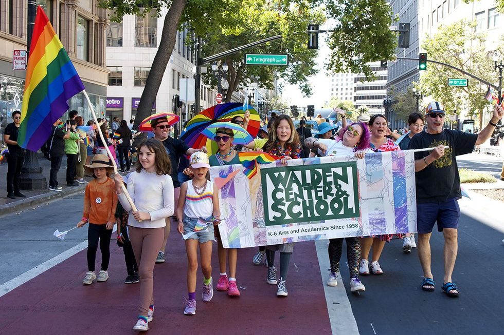 Walden Center and School marchers in LGBTQ Pride Parade downtown Oakland California
