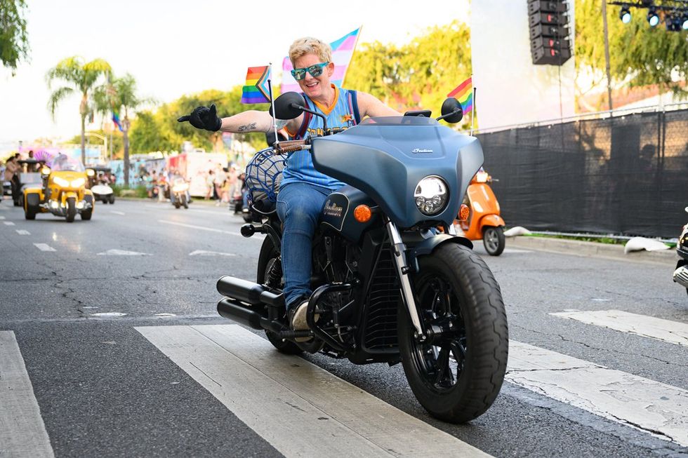 WeHo LGBTQIA Pride Dyke March Dykes on Bikes rally West Hollywood California May 2025