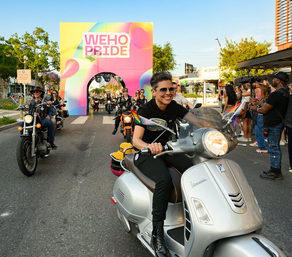WeHo LGBTQIA Pride Dyke March Dykes on Bikes rally West Hollywood California May 2025