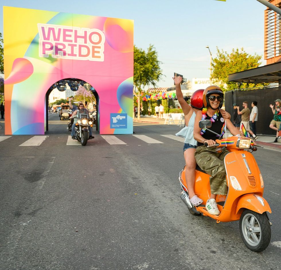 WeHo LGBTQIA Pride Dyke March Dykes on Bikes rally West Hollywood California May 2025