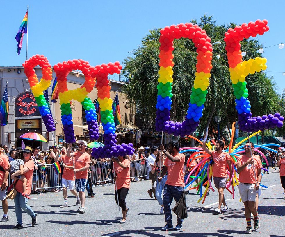 West Hollywood blazing saddles rainbow balloons photo gallery list LGBTQ pride celebrations festivals parades USA 2024