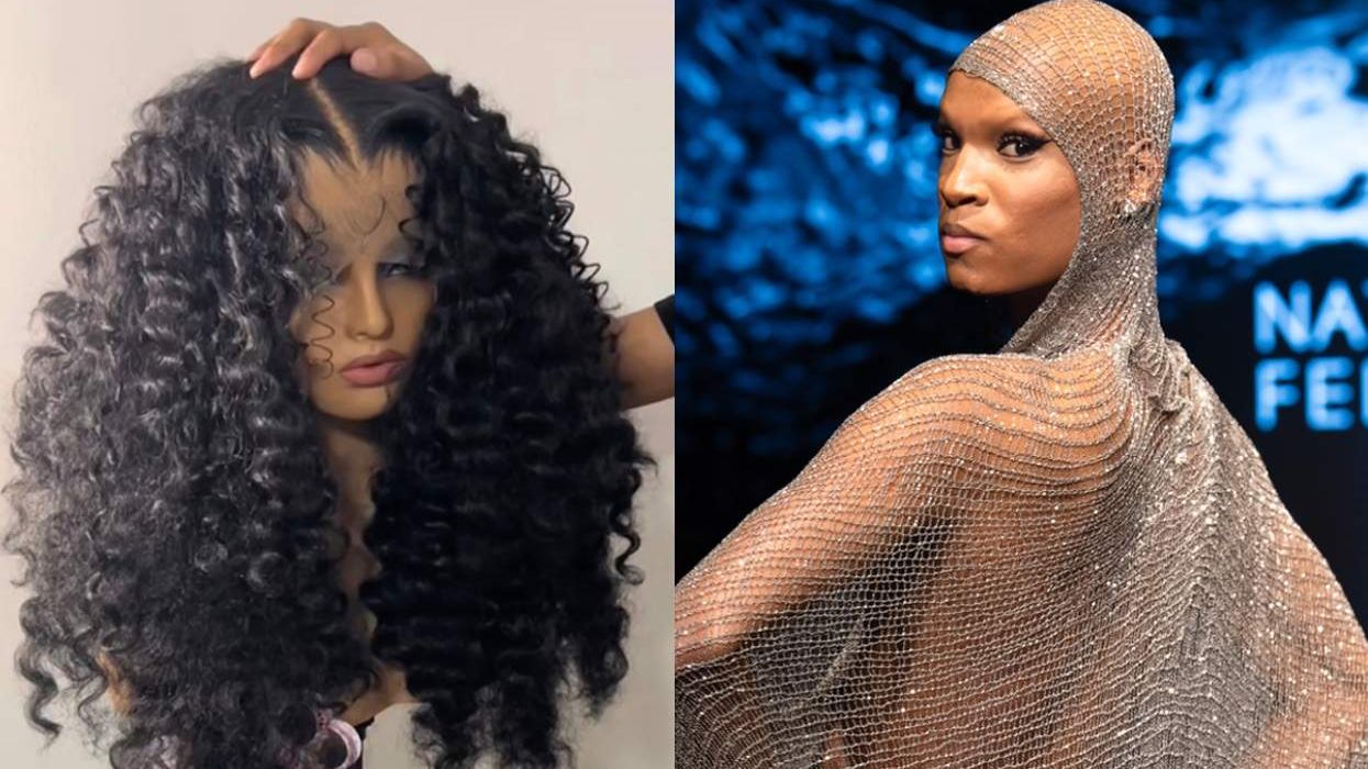 wig on a mannequin; Norman Freeman