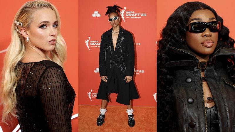 WNBA draft orange carpet looks: Hailey Van Lith; Aziaha James ; Aneesah Morrow