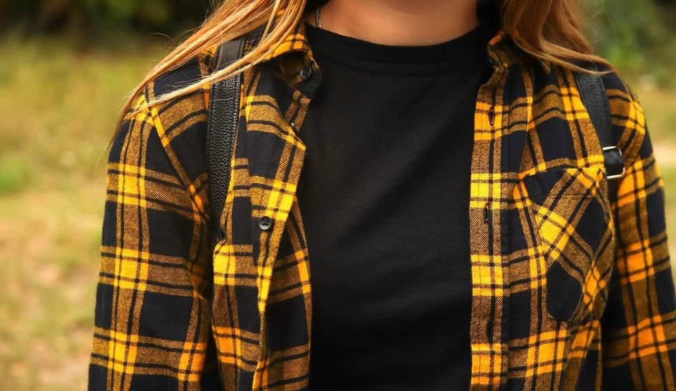 woman wearing flannel