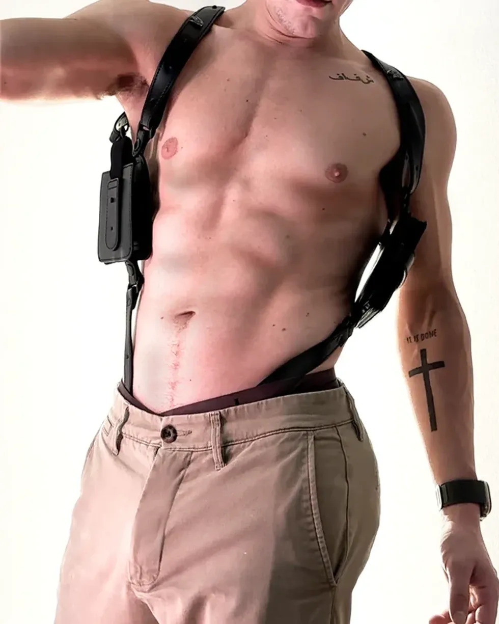 WOODY NEW YORK - ADJUSTABLE LEATHER HARNESS WITH POCKETS