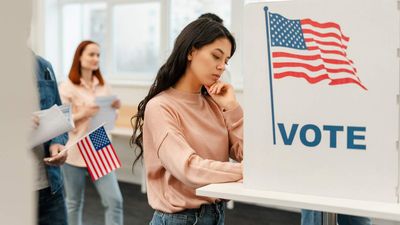 young person at voting booth