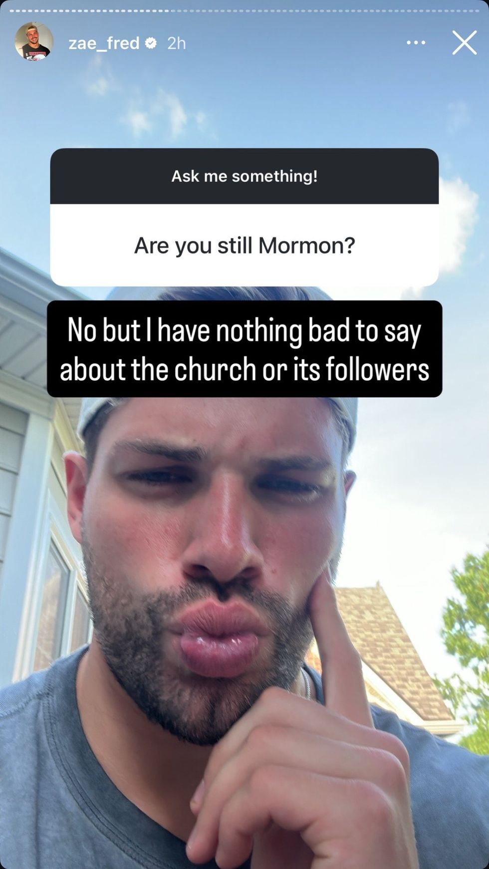 Zae Frederich answered \u200bBig Brother 27\u200b questions from fans via Instagram stories