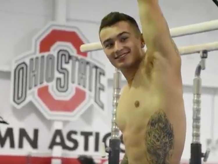 Watch Ohio State University Men's Gymnastic Champs Tumble Topless