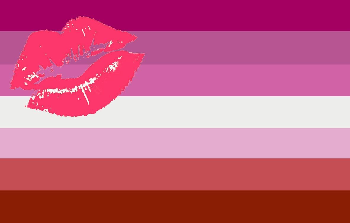 Bandera lesbiana de lápiz labial